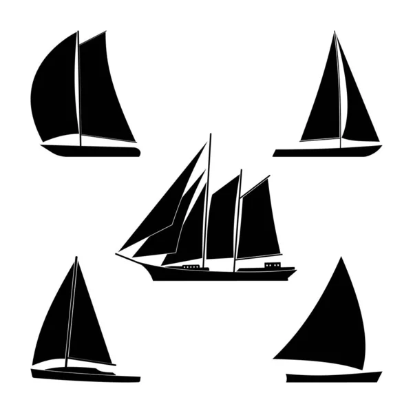 在白色背景下旅行和娱乐的帆船 矢量图像 — 图库矢量图片