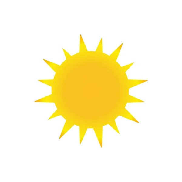 明るい太陽は白い背景に光線で輝いています ベクトル画像 — ストックベクタ