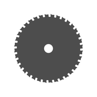 Beyaz arka plandaki testere için sert malzemeler kesmek için metal disk. Bir vektör resmi.