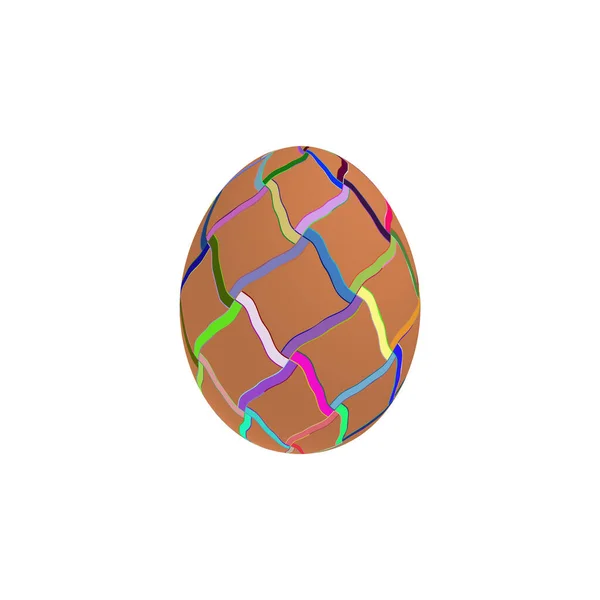 Huevo Pascua Con Coloración Malla Color Sobre Fondo Blanco Una — Vector de stock