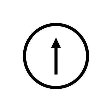 Beyaz arkaplanda daire içinde ok olan bir simge. Bir vektör resmi.