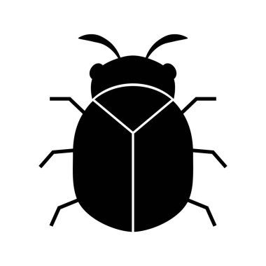 Beyaz arka planda Coleoptera ailesinin kara böceği. Bir vektör resmi.