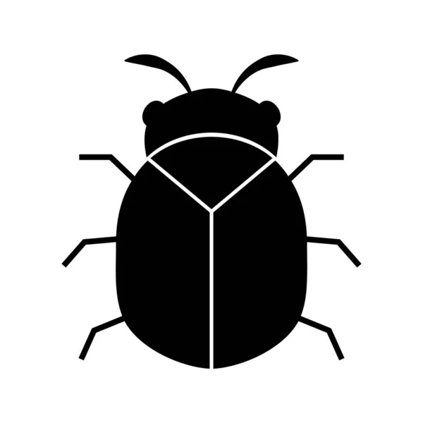 Een Zwarte Kever Van Familie Coleoptera Een Witte Achtergrond Een — Stockvector