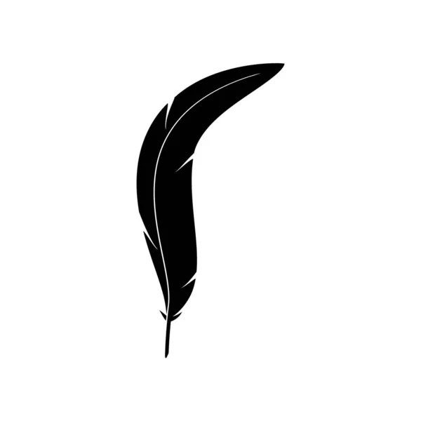Silueta Ptačího Peří Bílém Pozadí Černá Vektorový Obrázek — Stockový vektor