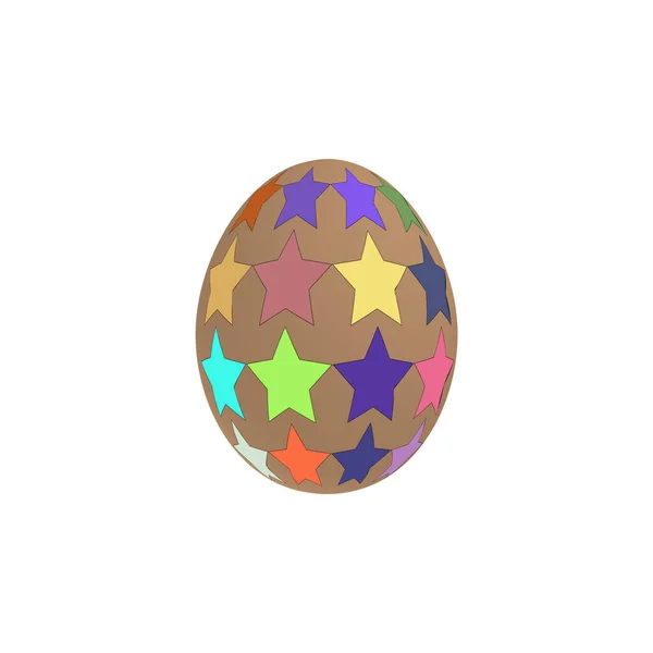 Huevo Pascua Con Estrellas Colores Sobre Fondo Blanco Una Imagen — Vector de stock