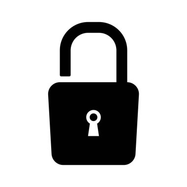 Açık kilit siyah, beyaz arka planda ev için iyi bir koruma. Bir vektör resmi.