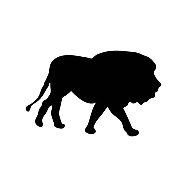 Silhouette Lion Family Mammals White Background Vector Image — Stock Vector