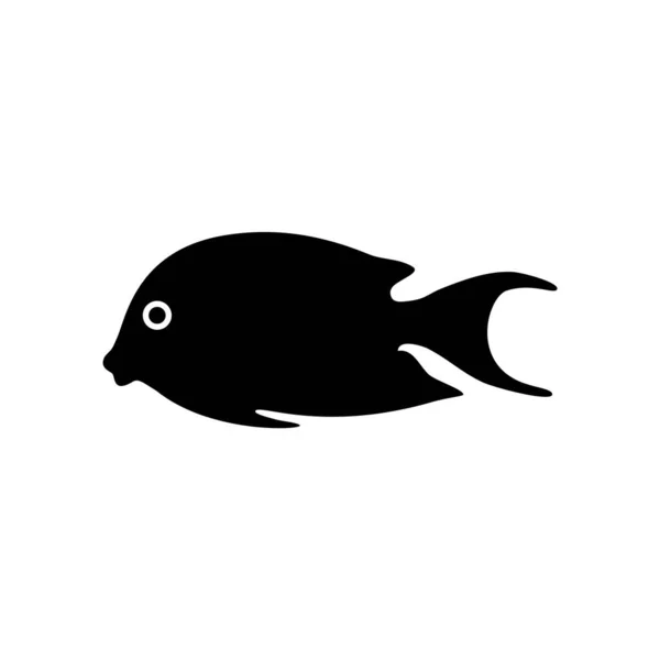 Sylwetka Czarnomorskiej Ryby Białym Tle Wizerunek Wektora — Wektor stockowy