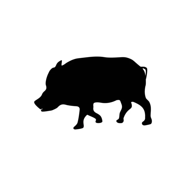 Silhouette Wild Boar Wild White Background Vector Image — Stock Vector