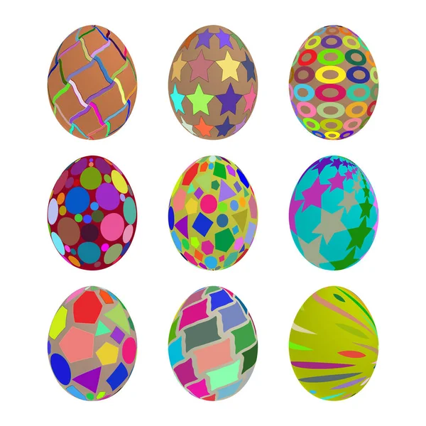 Huevos Pascua Con Colores Sobre Fondo Blanco Una Imagen Vectorial — Vector de stock