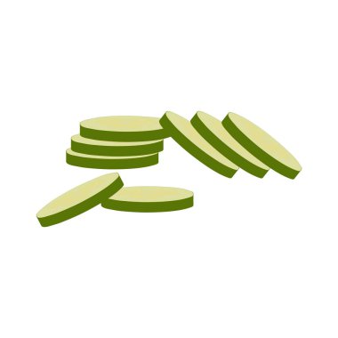 Beyaz arka planda taze kabak dilimlenmiş. Bir vektör resmi.