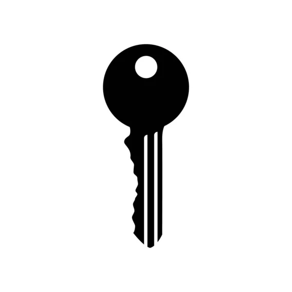 锁的金属钥匙的轮廓是白色背景上的黑色 矢量图像 — 图库矢量图片