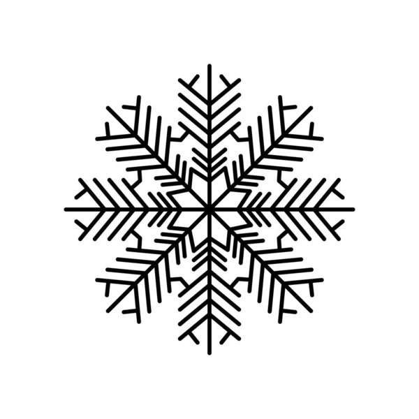 白い背景に黒い雪の結晶のシルエット ベクトル画像 — ストックベクタ