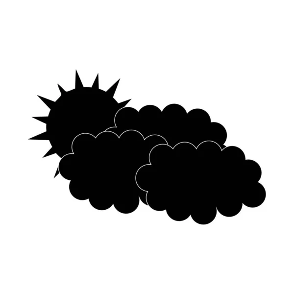 Icône Soleil Nuages Est Noire Sur Fond Blanc Une Image — Image vectorielle