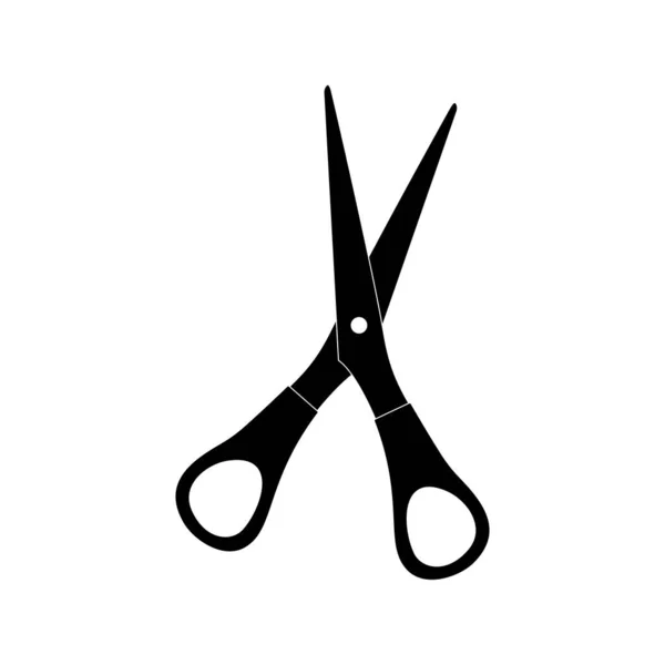 Icon Stationery Sharp Scissors Plastic Handles Black White Background Vector — Stock Vector