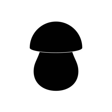 Mantar ikonu beyaz arka planda siyahtır. Bir vektör resmi.