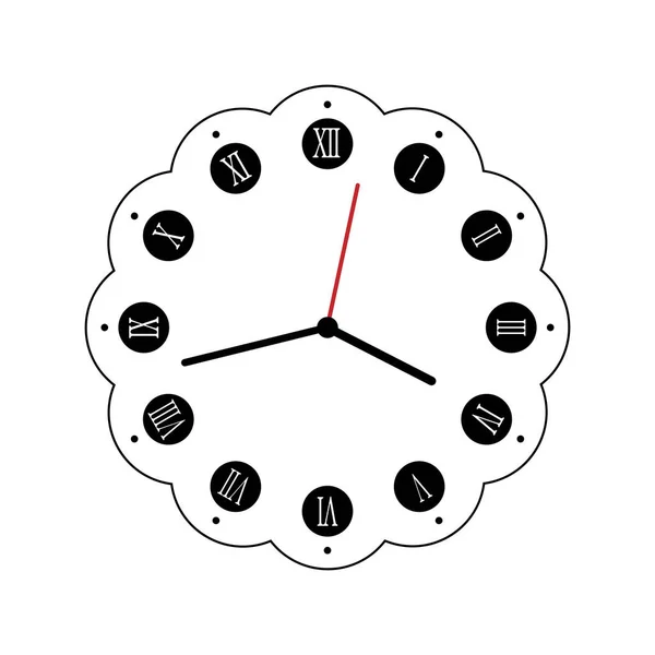 Icono Del Reloj Pared Sobre Fondo Blanco Una Imagen Vectorial — Vector de stock
