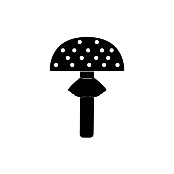 白色背景上的黑色果蝇的蘑菇的轮廓 矢量图像 — 图库矢量图片