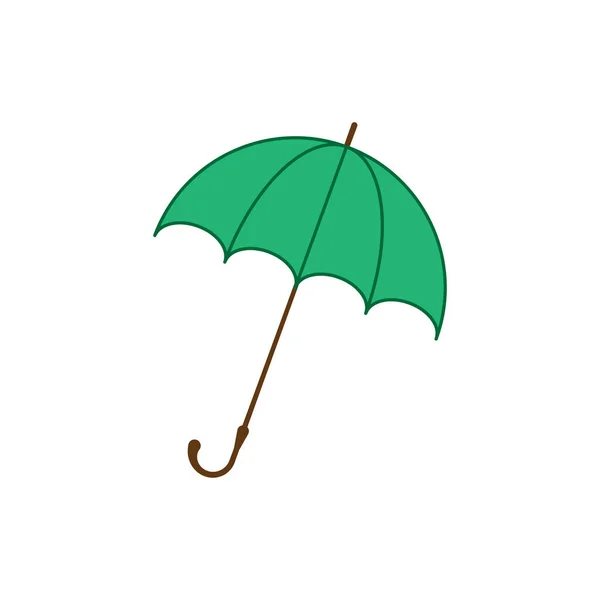 Rain Umbrella Icon Green White Background Vector Image — Stock Vector