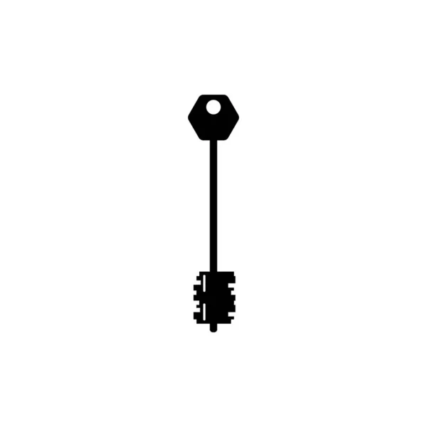 铁制长钥匙的图标 用于在白色的背景上锁门 矢量图像 — 图库矢量图片