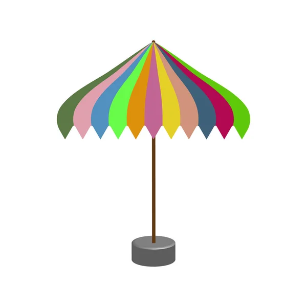 Umbrella Sun Rain Different Colors White Background Vector Image — Stock Vector