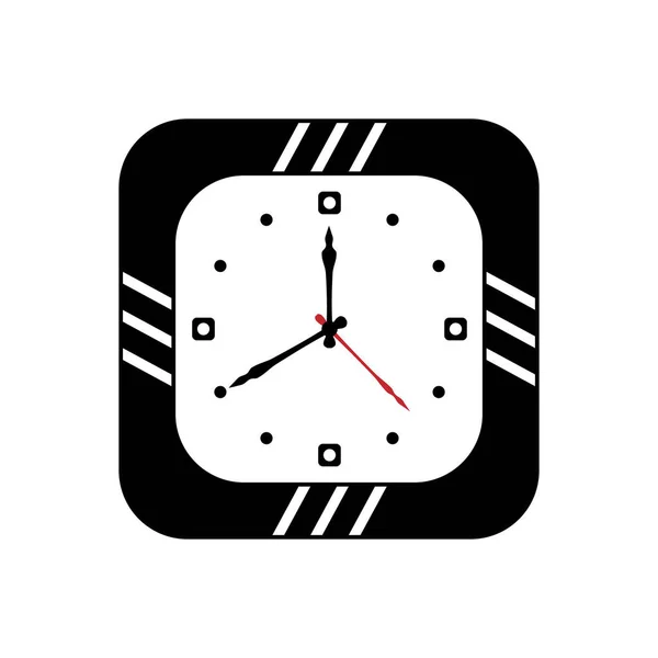 Reloj Pared Blanco Negro Sobre Fondo Blanco Una Imagen Vectorial — Archivo Imágenes Vectoriales