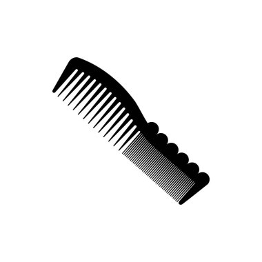 Beyaz arka planda sıra dışı şekilli küçük ve büyük dişlere sahip bir tarak. Bir vektör resmi.