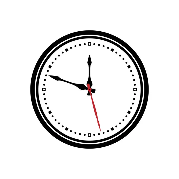 Reloj Pared Redondo Blanco Negro Sobre Fondo Blanco Una Imagen — Vector de stock