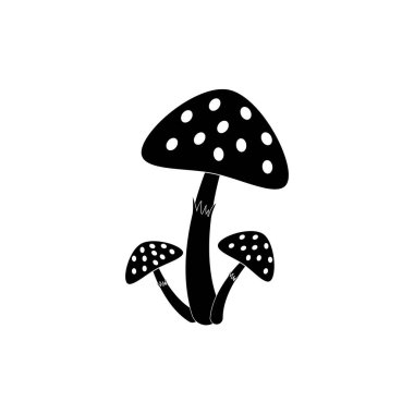 Farklı boyutlarda üç sinek silueti beyaz arka planda siyahtır. Bir vektör resmi.