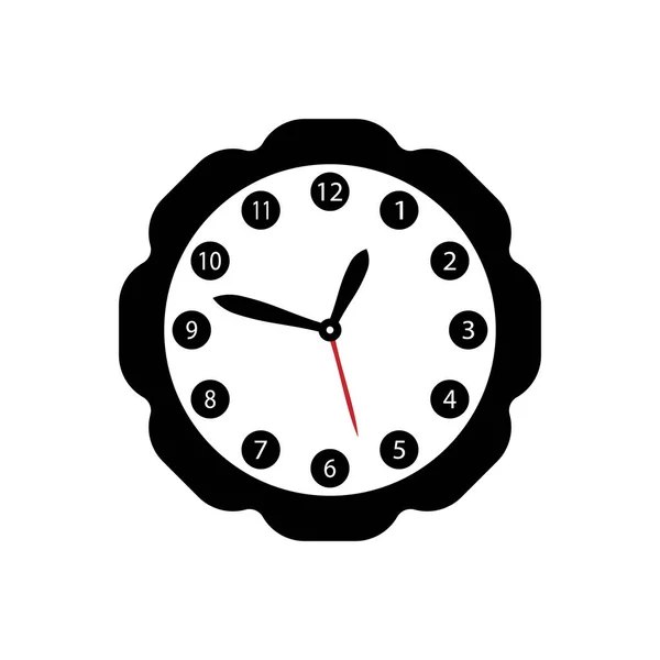 Reloj Pared Redondo Sobre Fondo Blanco Una Imagen Vectorial — Vector de stock