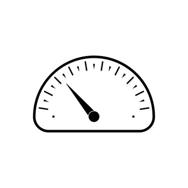 Hız göstergesi simgesi basit ve beyaz zemin üzerinde oval bir şekli var. Bir vektör resmi.