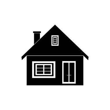 Beyaz arka planda tavan arası olan bir apartman. Bir vektör resmi.