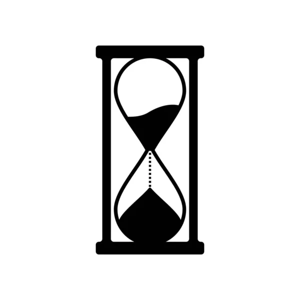 Reloj Arena Negro Sobre Fondo Blanco Una Imagen Vectorial — Vector de stock