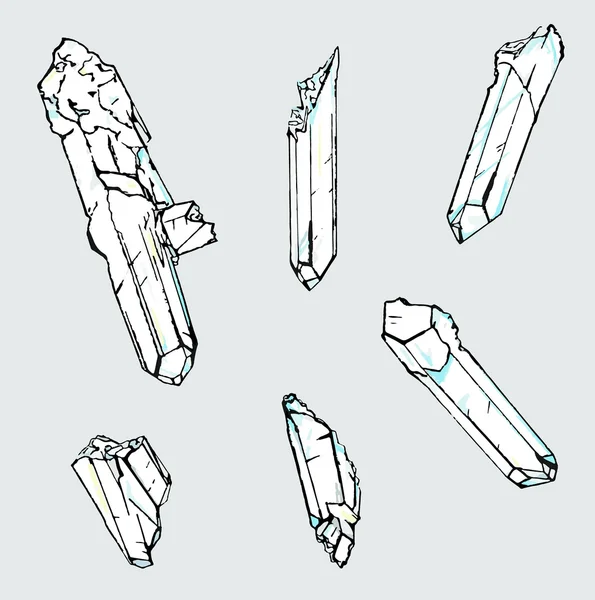 Set of crystals in color — Stock Vector