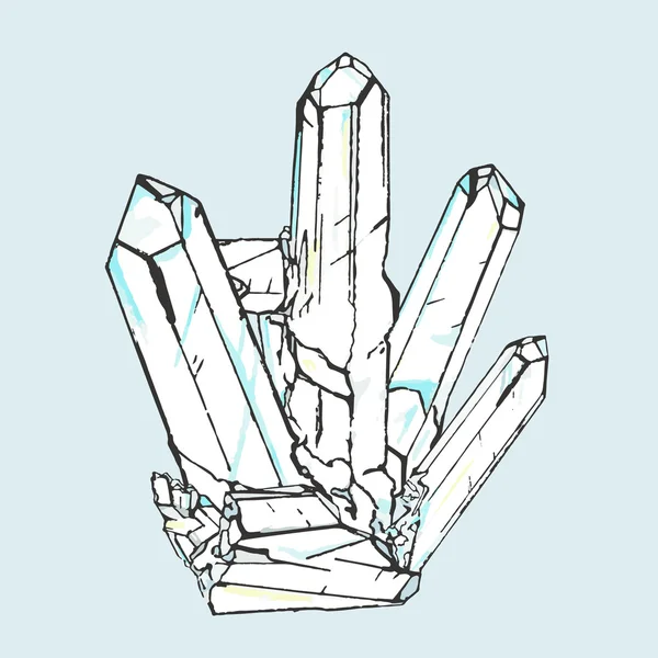 Cartoon witte druse crystal — Stockvector