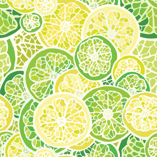 Seamless pattern with lime and lemon — Stock Vector