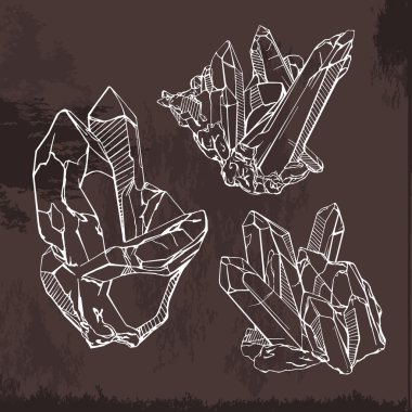 El çizim kristal seti.