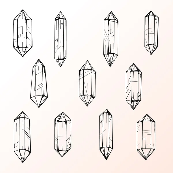 Набір з 11 чарівних кристалічних каменів — стоковий вектор