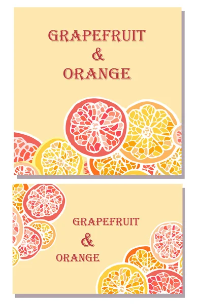 Grapefruit és a narancs vektor háttér — Stock Vector