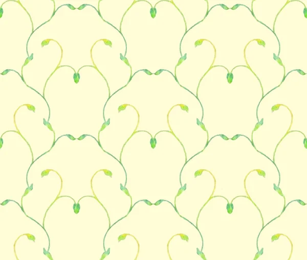 Aquarell grüne Zweige nahtloser Hintergrund — Stockvektor