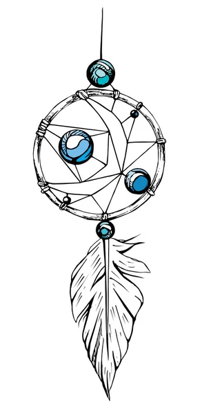 Indyjski dream catcher. — Wektor stockowy