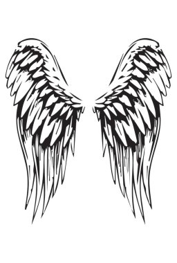 Siyah & Beyaz Vektör Çizen Kanatlar