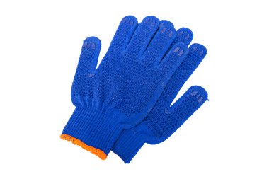 eldiven izole mavi arka plan çalışma