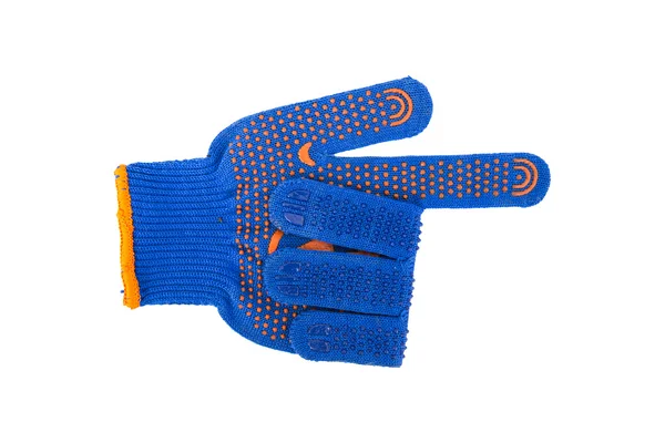 Working glove blue on a white background — Stock Photo, Image