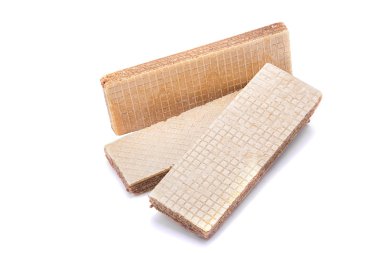 Beyaz bir arka plan üzerinde yukarıdan, waffle görünümü