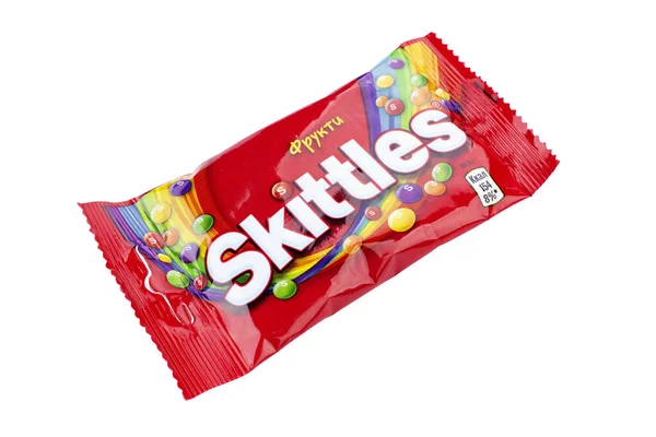 Kijów Ukraina Listopada 2020 Zbliżenie Skittles Słodycze Wykonane Przez Wrigley — Zdjęcie stockowe