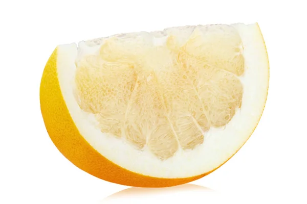 Pieza Fresca Pomelo Cítrico Aislado Sobre Fondo Blanco Archivo Contiene — Foto de Stock