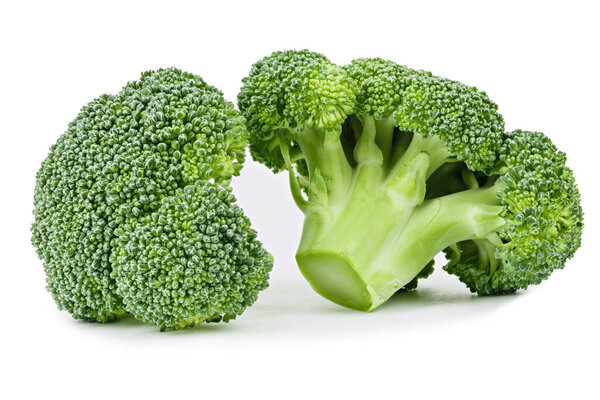 Fresh broccoli on a white background. Healthy food concept.