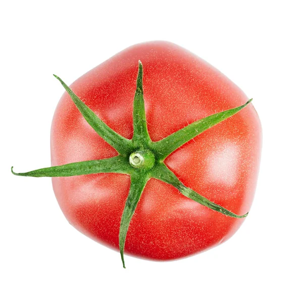 Świeże Pomidory Białym Tle Plik Zawiera Ścieżkę Wycinania Widok Góry — Zdjęcie stockowe