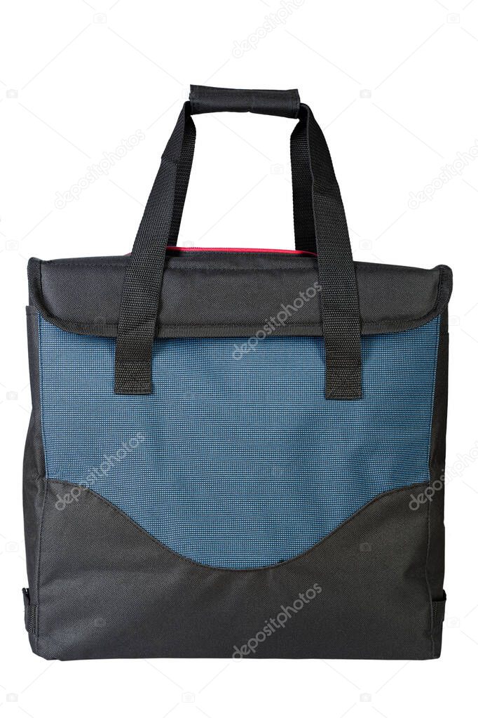 Thermal bag on the white background - close up.  For food transportation. File contains clipping path.